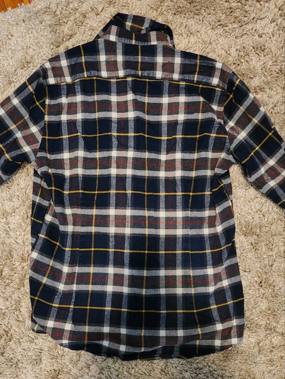Barbour Navy, White & Red Plaid Button-Down Flannel Shirt - Picture 5 of 6